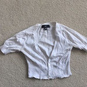 White crop cardigan
